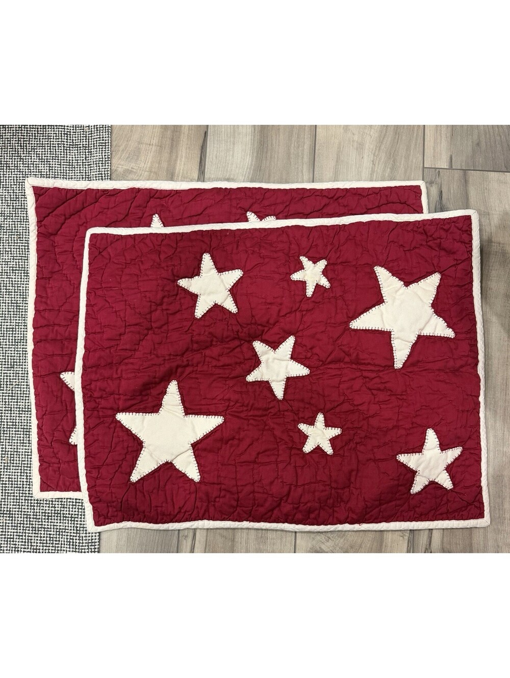 Pottery Barn Kids Standard Pillow cover/Sham Red Star Quilt Cotton Set of 2